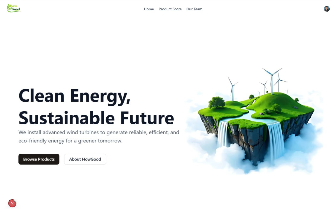 Screenshot of the AI-Driven Sustainability Platform project